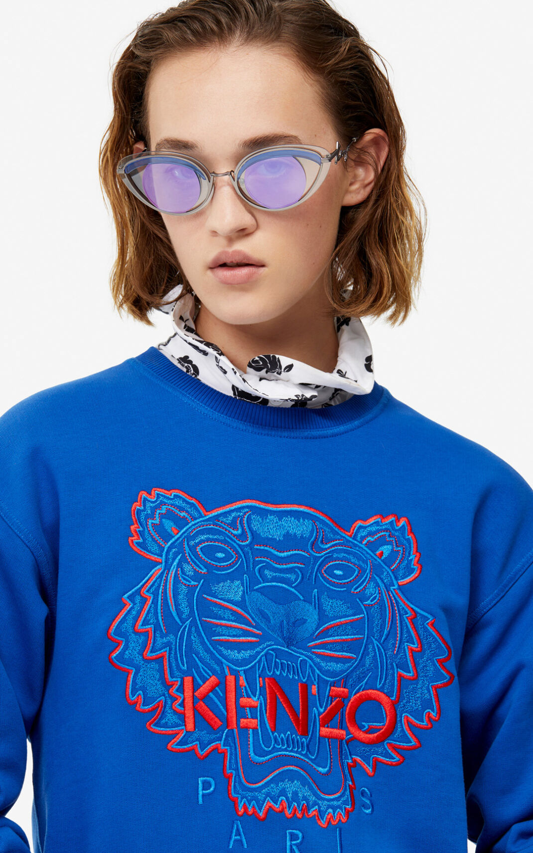 Kenzo Two tone Tiger Sweatshirt Dam | 30184-GREQ